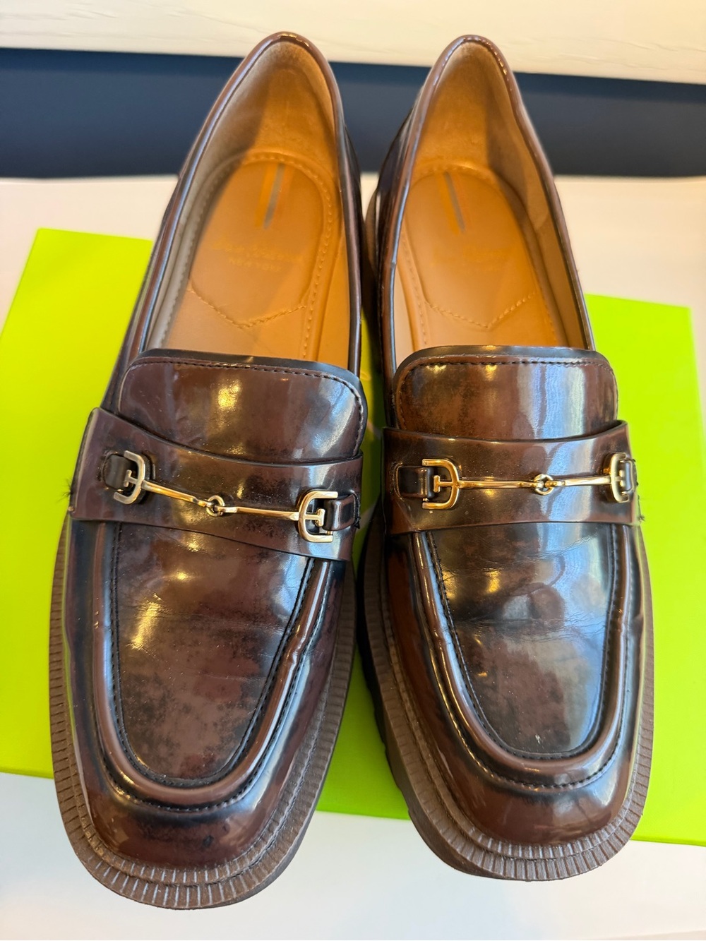 Sam Edelman Chunky Lug Sole Penny Loafers in Dark Brown size 8 - Picture 5 of 8